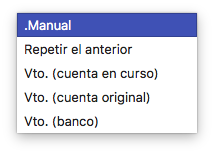 Plantillas de asientos en tipos de documentos