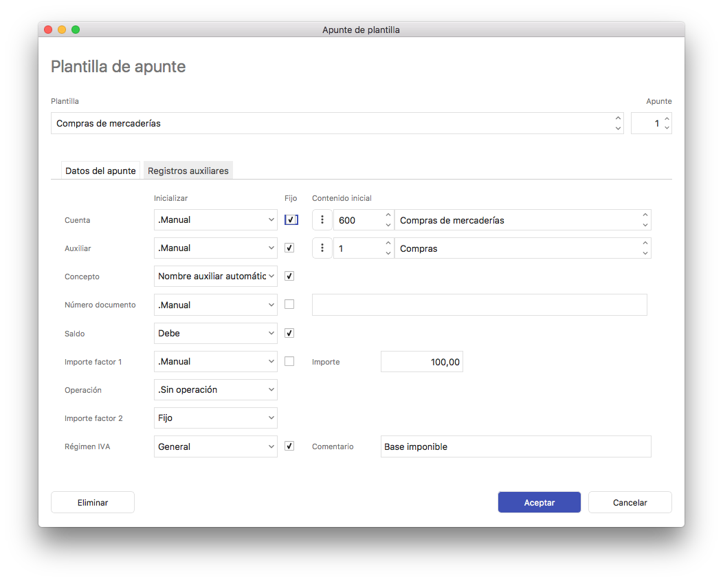 Ejemplo plantilla factura recibida régimen general