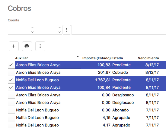 Generar remesa de cobros