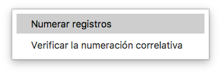 Procesos disparables desde el menú de facturas emitidas